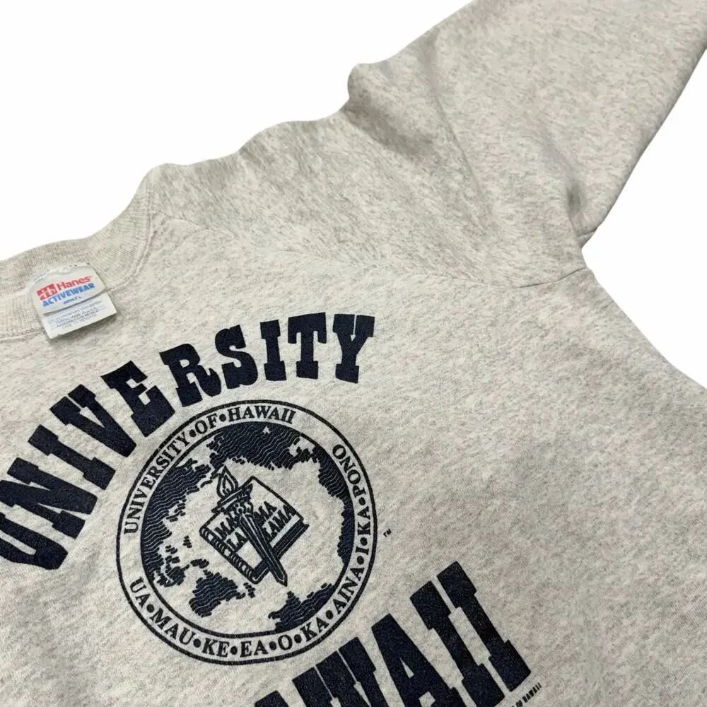 Vtg Rare 80’s University of Hawaii Hanes Fleece Crewneck Sweater Size Large